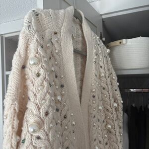 Pearl embellished cardigan